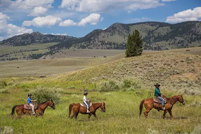 Riders on horseback in Montana
