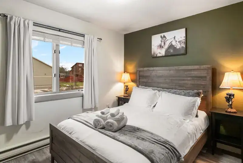 Modern Mountainview A: Bedroom with queen bed