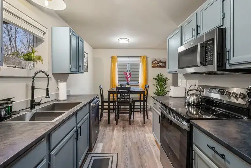 Modern Mountainview B: Kitchen with stove and sink