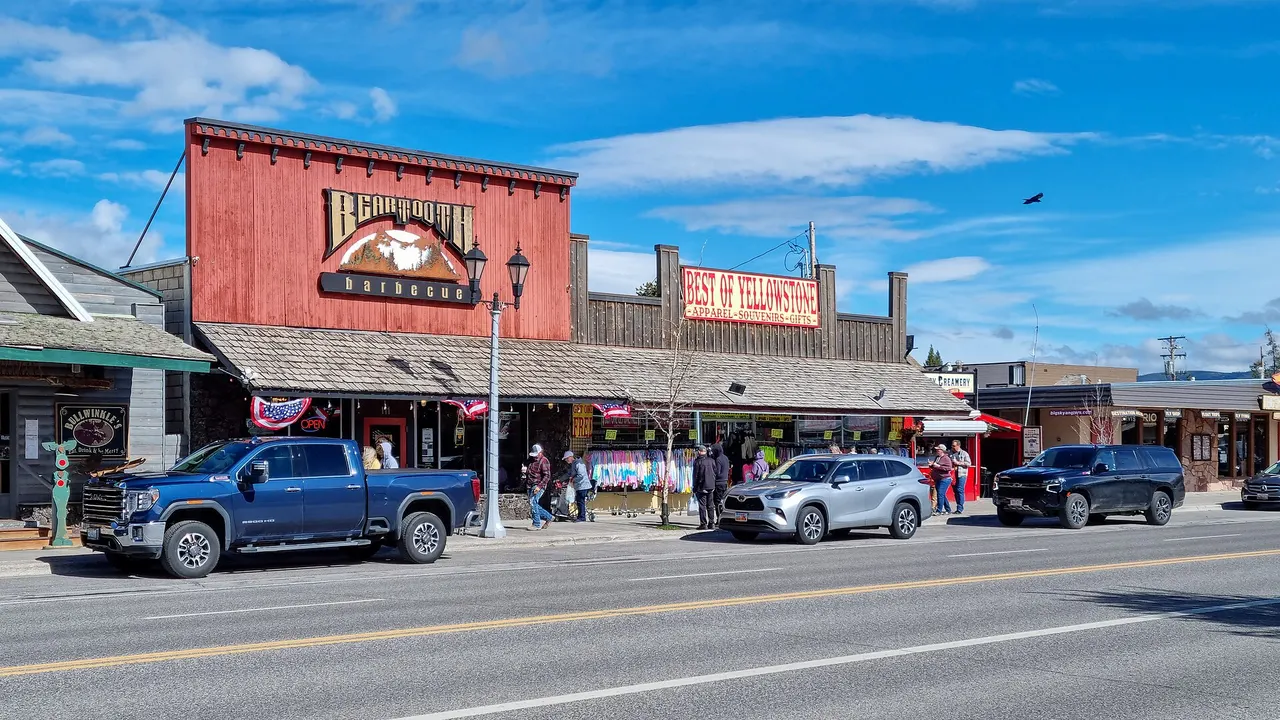 Shops on Canyon Street in West Yellowstone, Montana